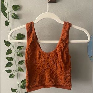 Floral Embroidered Crop Tank Top